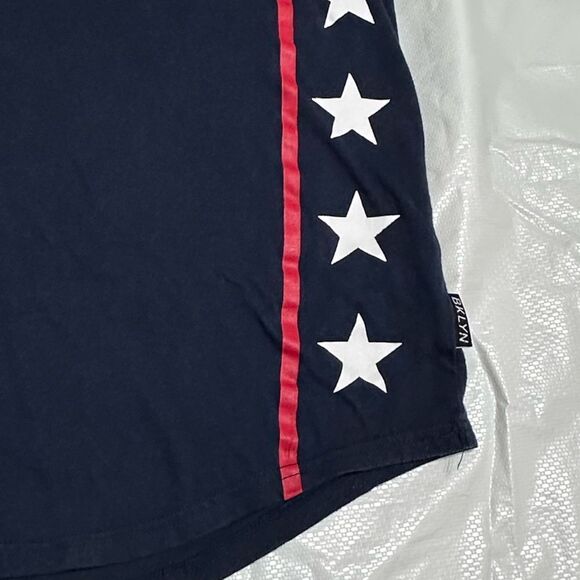 Brooklyn Cloth Blue USA Tank Top with Stars size Large - Picture 4 of 10